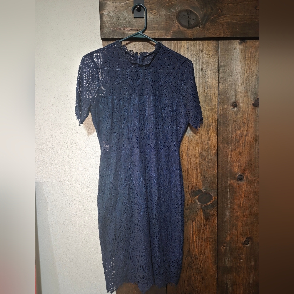 Lulu's Midnight Blue Lace Dress